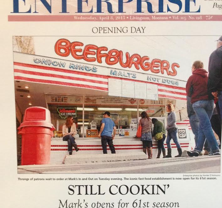 Mark's In and Out Beefburgers gallery photo capturing the classic American drive-in experience in Montana